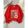 European sizes Kids' Pink & White Floral Round-Neck Hoodie - Soft Spring/Fall Casual & Sportswear, Blouse for, Playdates & Casual Attire - Comfortable