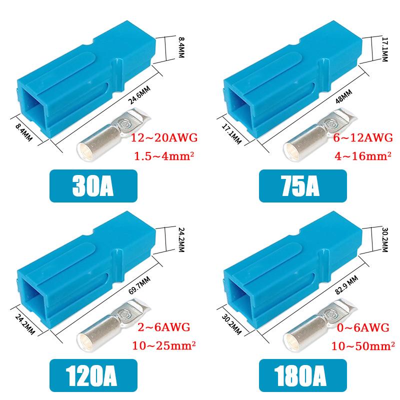 10/20/100 szt. Typ Anderson Jednopolowy 30A 75A 120A 180A Wtyczka 600V DC Złącze Bateryjne Wtyczka Zasilania UPS Wysokoprądowa Szybkozłącze