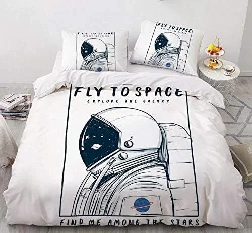 Kołdra Zestaw Pościeli Astronauta Dla Dzieci I Dorosłych Wystrój Domu Rozmiar Królewski Ciepły I Wygodny Oddychający Dzieci Chłopcy Dziewczynki