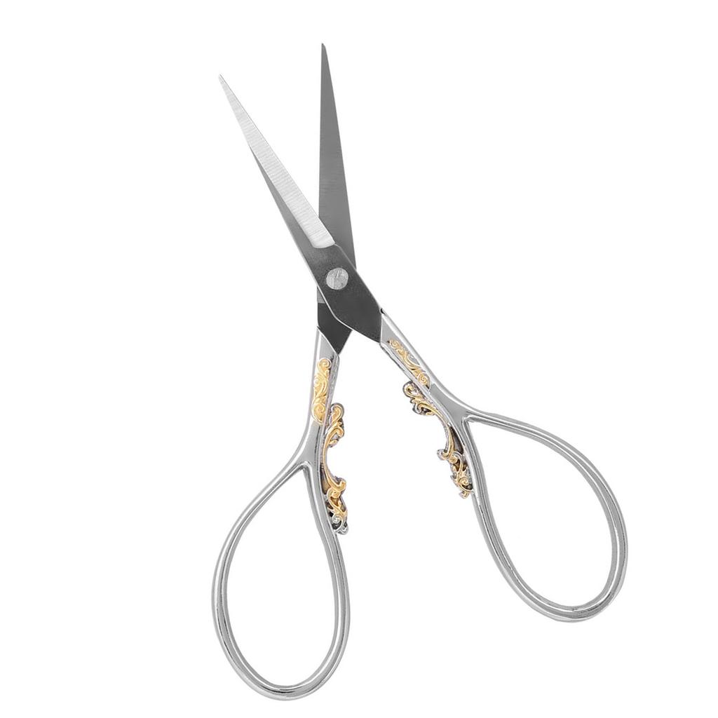 1pc Stainless Steel Tailor Scissors Household   Sewing Accessories(black with gold pattern)