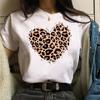 Neues Großhandels-Leopardenmuster Einfaches Rundhals-Schönes T-Shirt Damen Harajuku Grafik-T-Shirts Tops Sommer-Mode Polyester