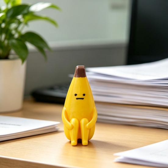 3D Printed Banana Figure Whimsical Stress Relief Desk Toy Mini Cute PLA Figurine