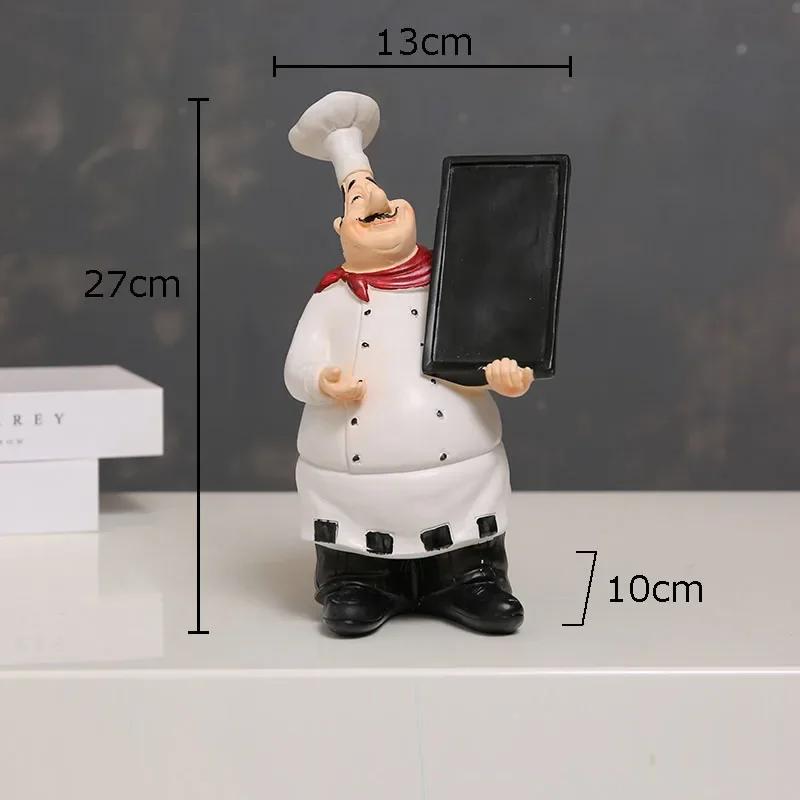 Chefes Barbudos Figuras Creativas Estatua Decoración de Escritorio Personaje Chef Profesional Escultura de Resina Adornos Decoración Moderna para el Hogar