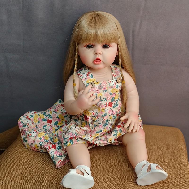 

55 см моющаяся реалистичная мягкая ручная роспись имитация куклы реборн дети сопровождают игровую куклу Girl