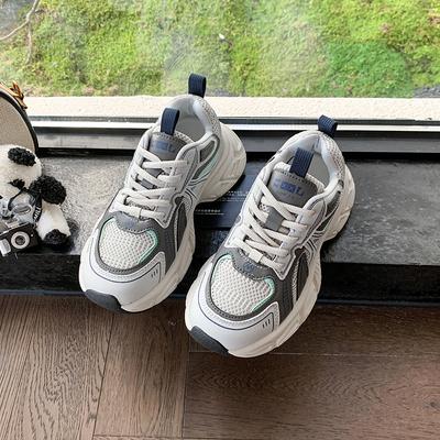 Retro Color Matching Platform Dad Shoes Women's 2025 New Small Man Height Increase and Thin Mesh Breathable Casual Sports Shoes