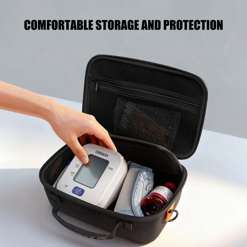 Hard Case Storage Bag for Blood Pressure Monitor Impact Resistant Pouch with Inner Pocket Shoulder Strap Carrying Bag