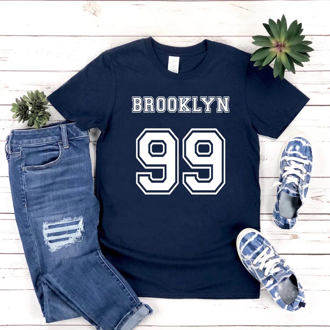 

Футболка Brooklyn 99 Футболка Brooklyn Nine Nine TV Show Футболка Precinct Футболки с графическим принтом для женщин Футболки с коротким рукавом Уличная одежда Топы XXXL