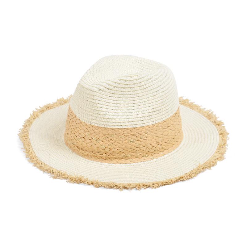 JIAOXIU Frayed Brim Jazz Straw Sun Hat