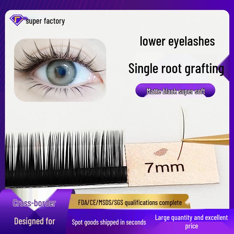 

Natural Matte Black Brown Lower Eyelash Extensions 5-7mm