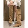 Pointed Knight Pile Boots Women's Boots Belt Buckle Heel Fashion Boots