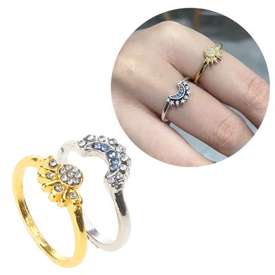 2er-Pack Sonne und Mond Ringe Eheringe Partnerringe Legierungsmaterial zum Tragen Geburtstage Jubiläum Valentinstag