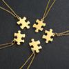 Ensemble de colliers pendentifs Puzzle Couple BFF Minimaliste 2/3/4/5 Pièces pour Femmes Noms Personnalisés Acier Inoxydable Cadeaux Personnalisés Bijoux