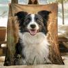 Border Collie Dog Portrait Pet Love Fleece Blanket Soft Warm Animal Print Throw For Dog Lovers Home Decoration Gift Idea