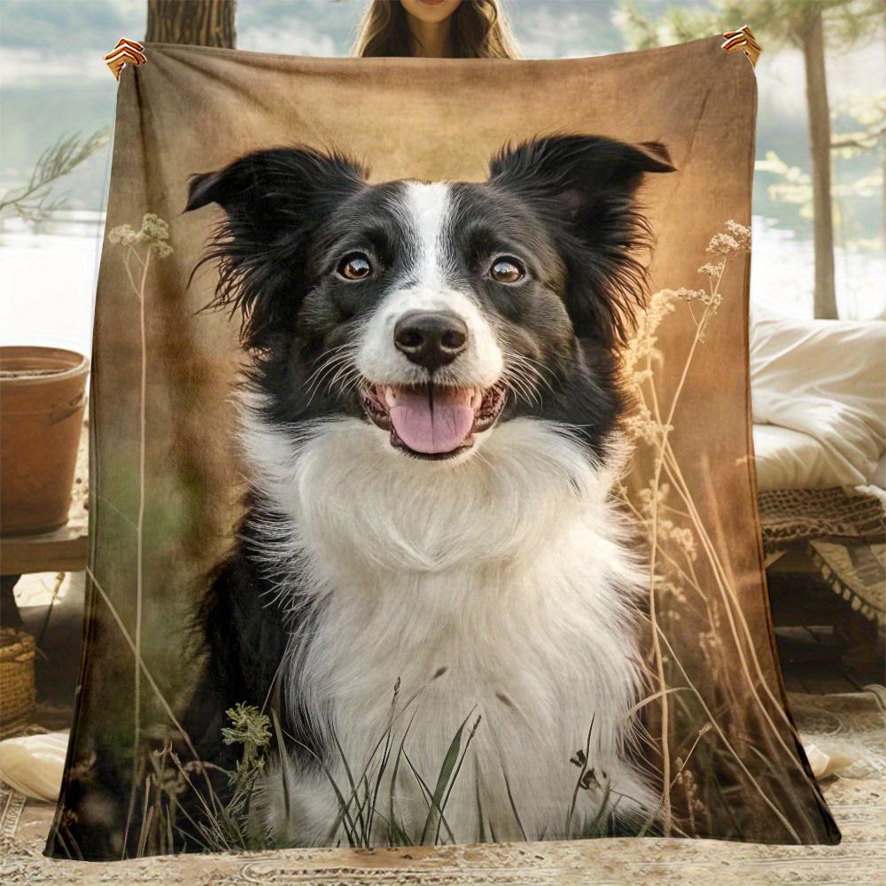 

Border Collie Dog Portrait Pet Love Fleece Blanket Soft Warm Animal Print Throw For Dog Lovers Home Decoration Gift Idea 75x100cm