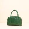 Leather Women'S Bag Bowling Bag Crystal Vegetable Tanned Tire Cowhide Boston Bag Versatile Crossbody Bag