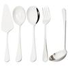 5Pcs Black Cutlery Serving Utensils Dinnerware Set Buffet Catering Flatware Serving Colander Spoons Fork Silverware Set