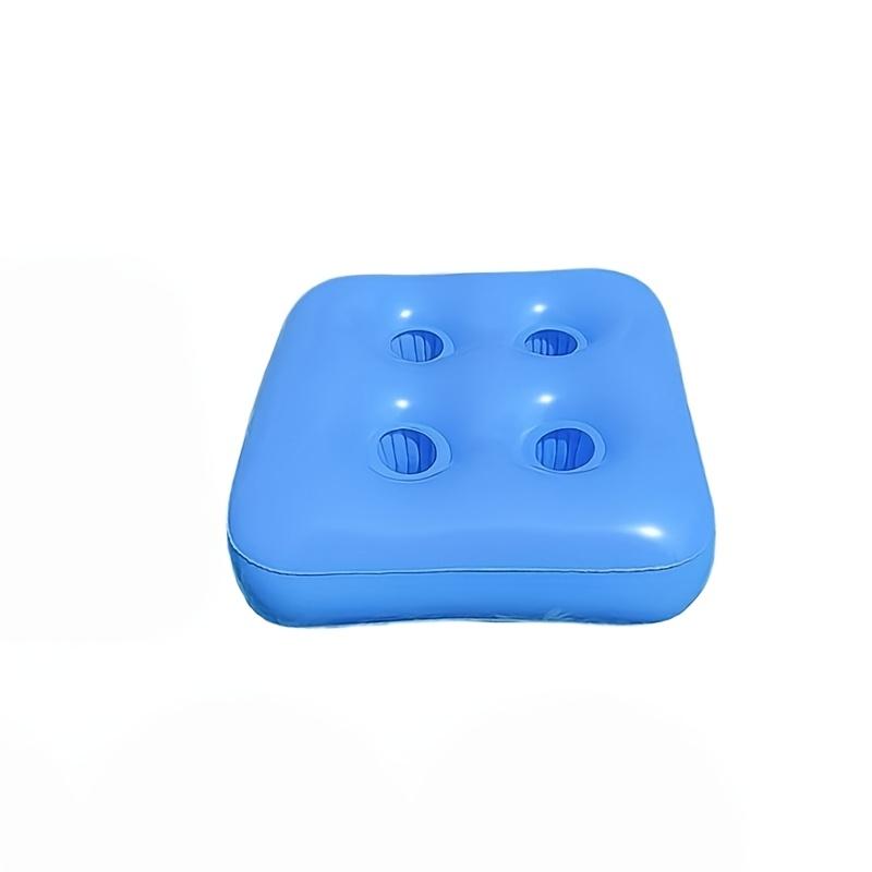 4 Holes Inflatable Pool Drink Holder Floating Cup Coaster Tray for Water Party 1 piece pack синий