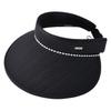 Empty Top Sun Hat Ladies' New Fashionable Pearl Sun Hat, Summer Breathable Sun Hat