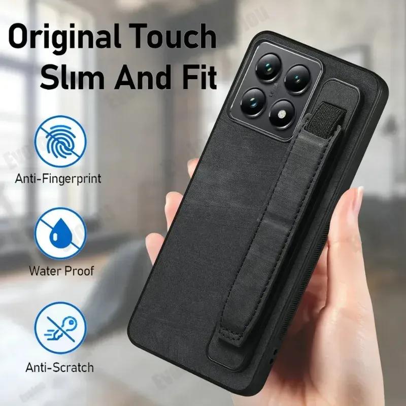 Retro Plain PU Leather Matte Holder Cover for Honor 400 Pro 400 Lite Wristband Kickstand Silicone Case for Honor400 Pro