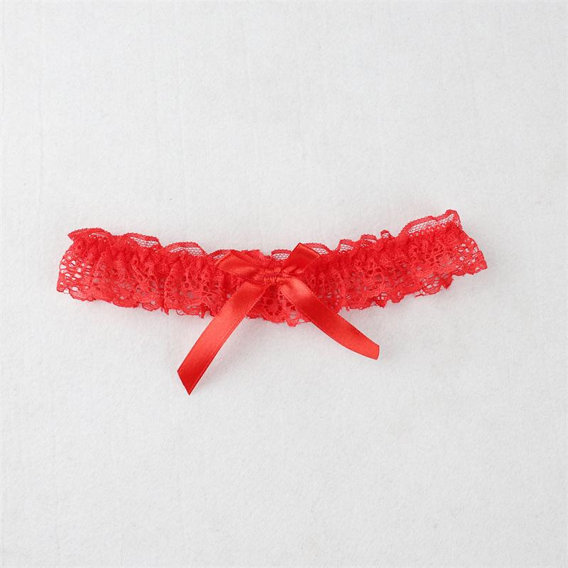 

Women Sexy Bow Lace Leg Ring Lingerie Floral Garters Belt Bowknot Leg Loop Wedding Bridal Cosplay Lolita Girl Stocking Suspender червоний