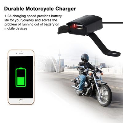 Motorcycle USB Charger 1.2A Fast Charge Phone Charger Waterproof Motorcycle Accessories for Phone Tablet GPS