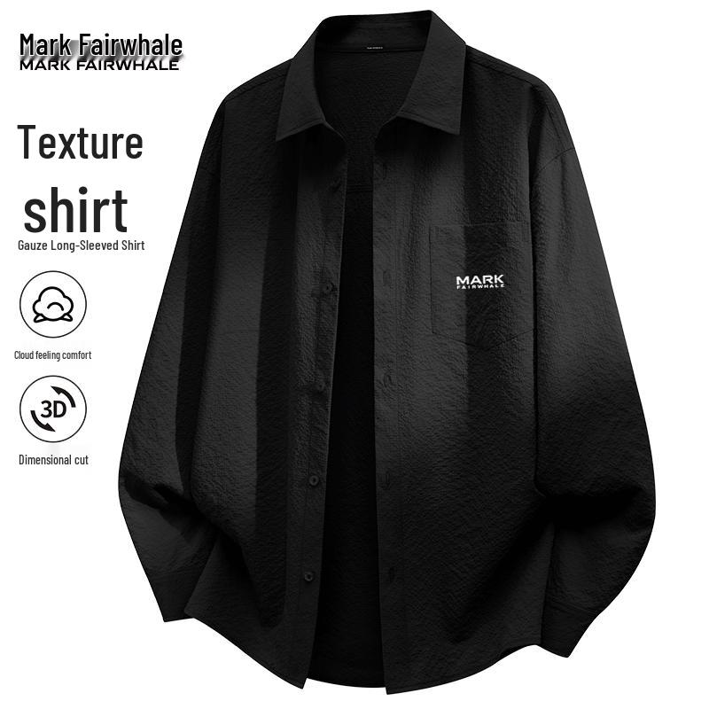 Mark Fairwhale Men's Three-Proof Casual Long Sleeve Shirt