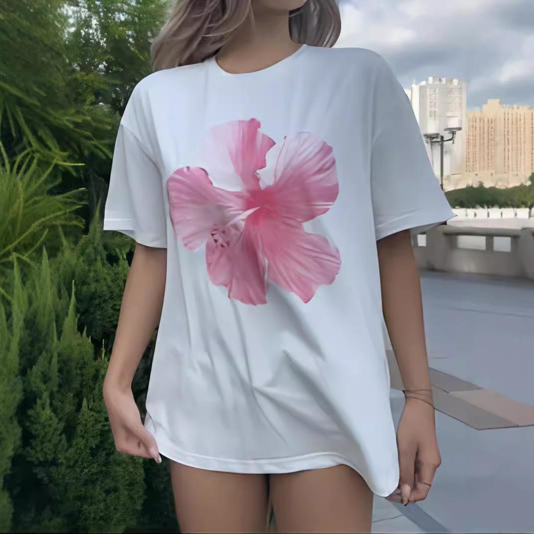 

Cotton Women s Cute Print T-shirt L