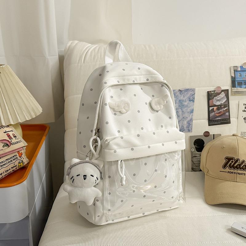 Korean version of polka dots cute angel wings girl heart sweet little backpack Mori small fresh junior high school girls backpack