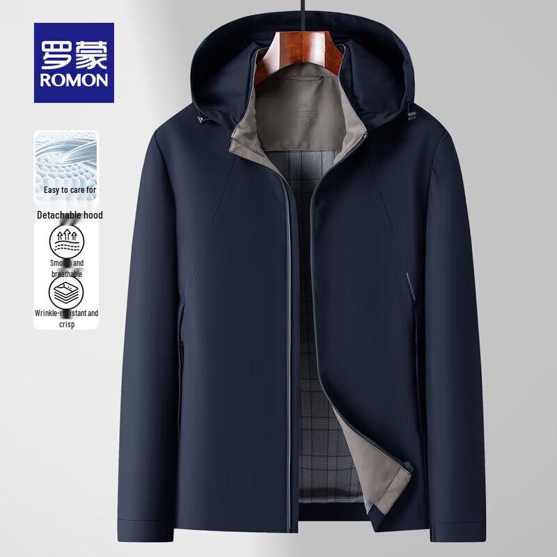 

ROMON Men s Detachable Hood Business Casual Jacket 195