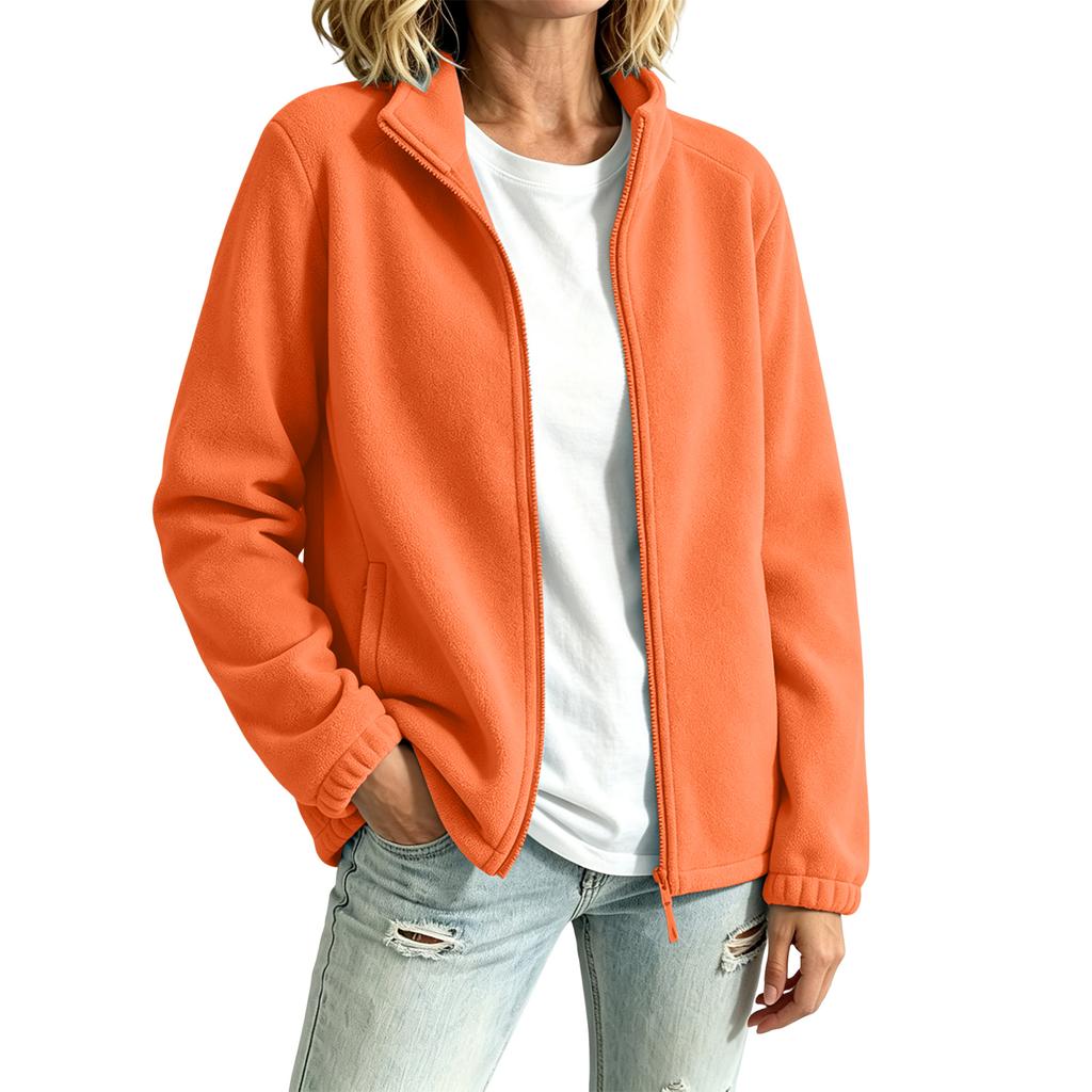 Women's Long Sleeve Jacket with Pockets and Zipper