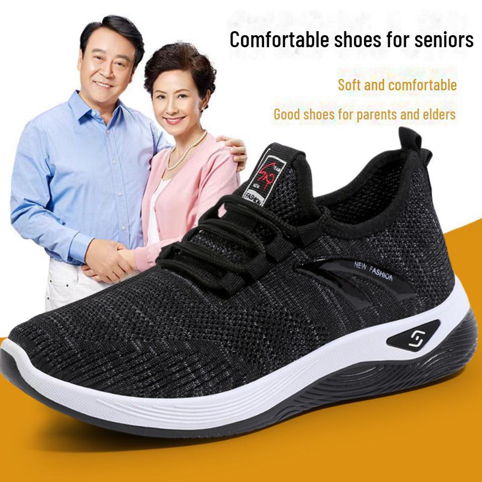 Lässige Wanderschuhe mit weicher Sohle für Herren, atmungsaktive Mesh-Sneaker für Senioren