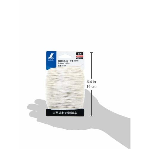 Shinwa Sokutei Pure Cotton Water Thread, Carded, Size 10, 1.4mm, 100m, 78495