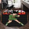 1ks Hunter x Hunter Anime Kreslený design Kulatý koberec pro podložku pod kancelářskou židli, Protiskluzový koberec vhodný pro domácí dekorace, Obývací pokoj, Ložnice, Herní místnost
