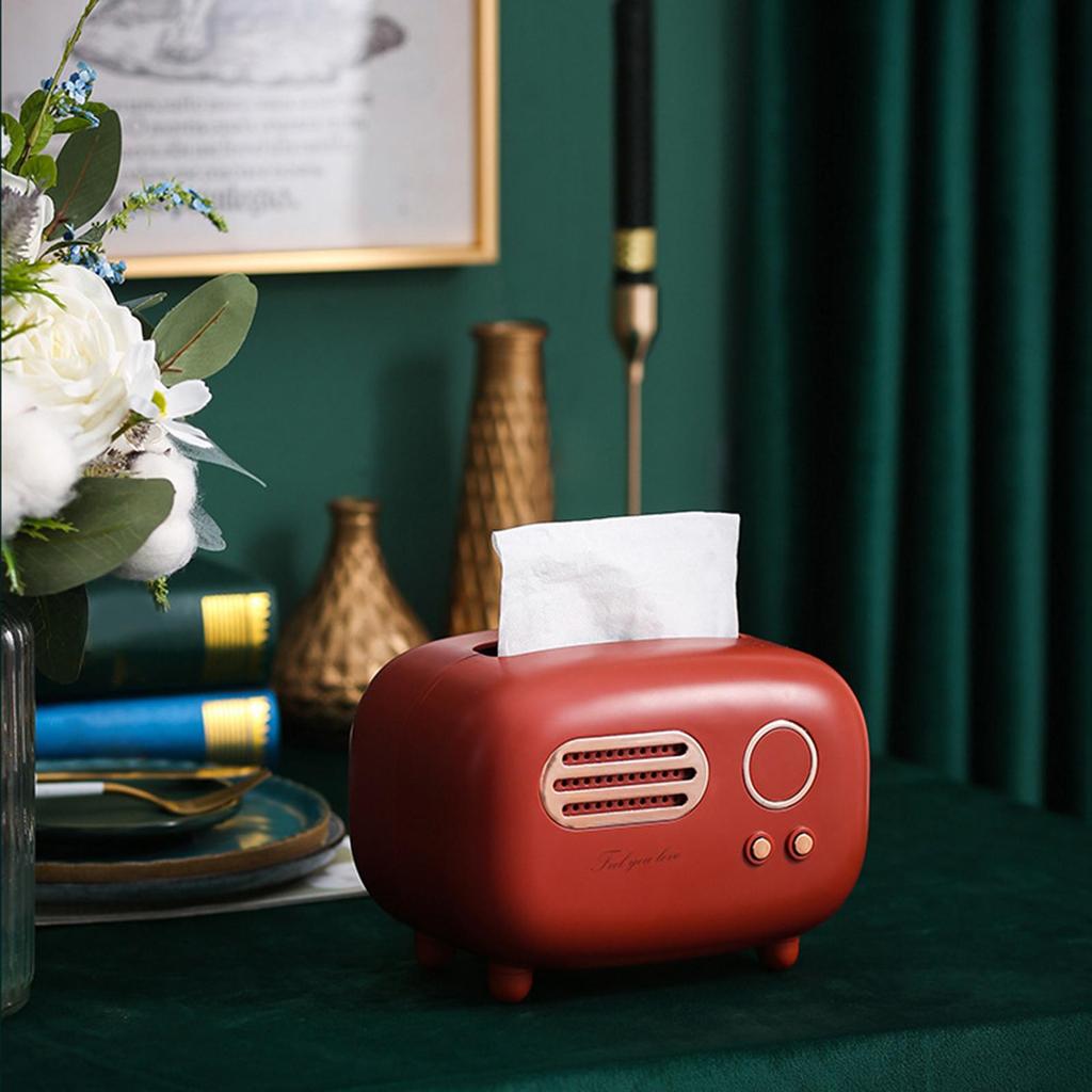 Antique Radio Tissue Box Paper Dispenser Napkin Storage Box Napkin Holder for