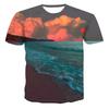 Summer Sunset Scenery Graphic T Shirts Fashion Men's T-shirts with Natural Landscape Pattern Casual Handsome 3D Print T-shirt