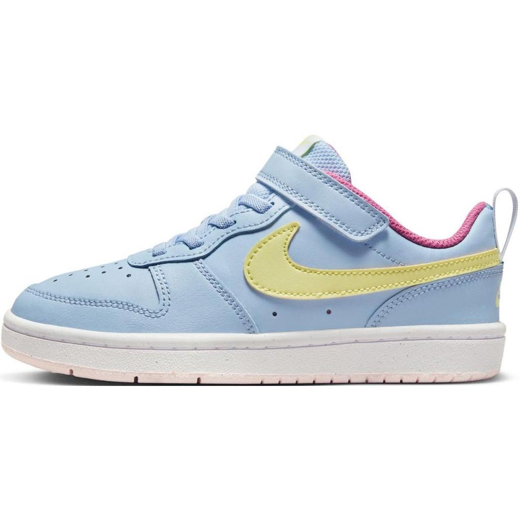 Nike Court Borough 2 Leather Comfortable Versatile Non-Slip Shock Absorbing Durable Low-Top Basketball Shoes Kids Sneaker Blue BQ5451-405