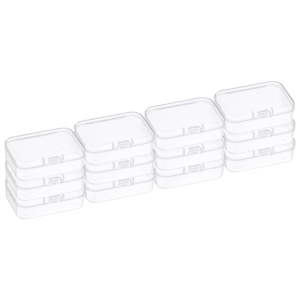 Stackable Transparent Plastic Storage Container with Snap Tight Lid Small Accessories Craft Supplies Jewelry Organization