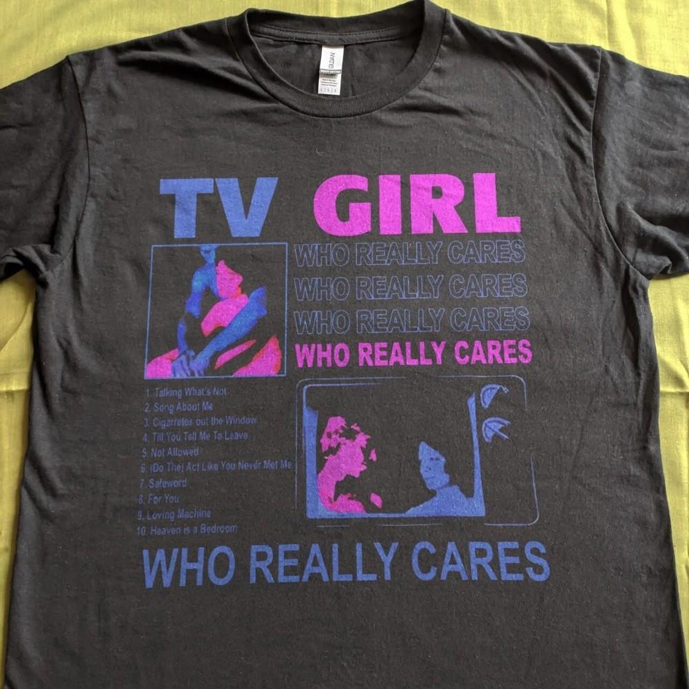 Винтаж Рок ТВ Девушка короткий рукав классический черный цвет ретро футболка KV33238 Унисекс футболка S