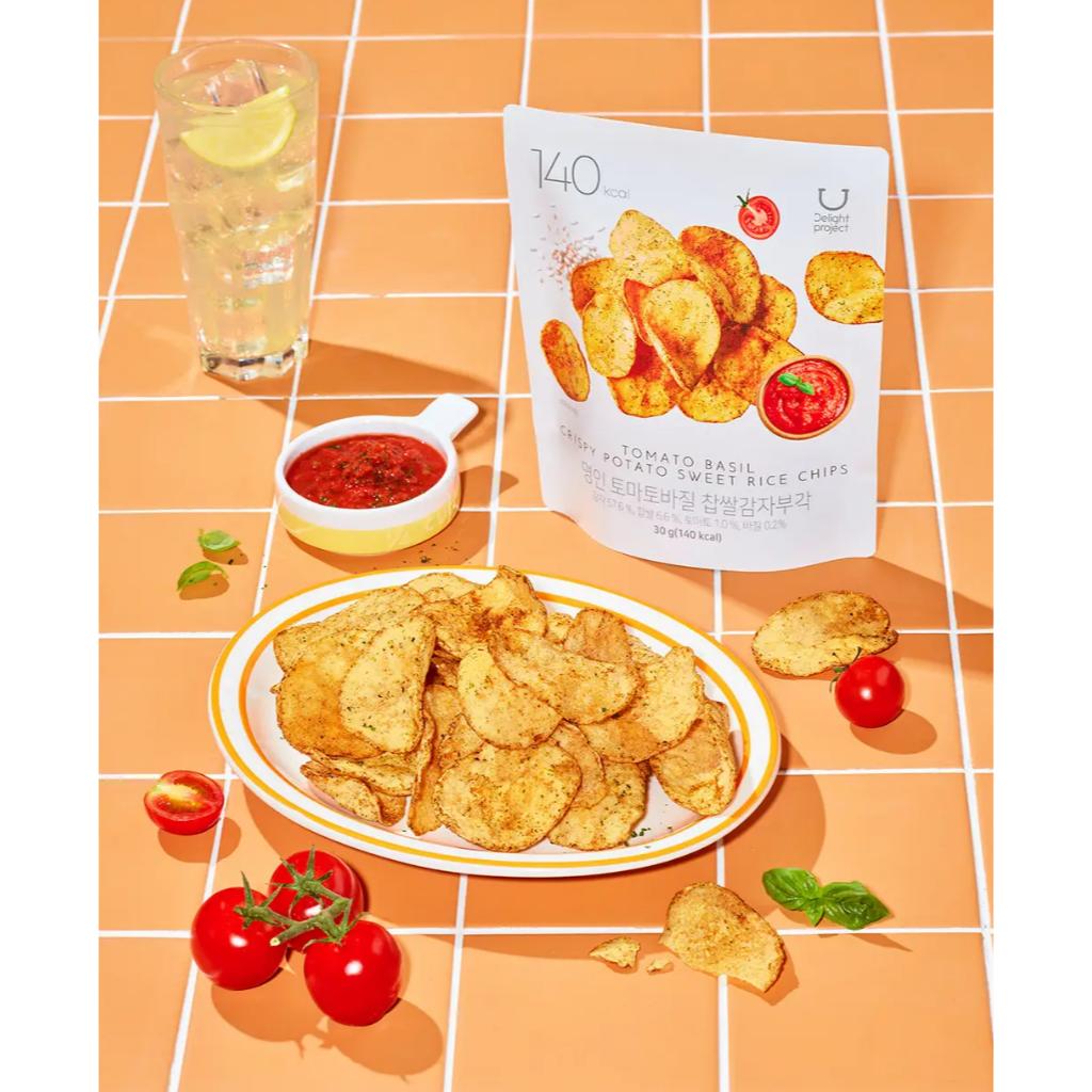 Delight project Crispy Potato Sweet Rice Chips 30g(Tomato Basil & Green Onion Cream Cheese)