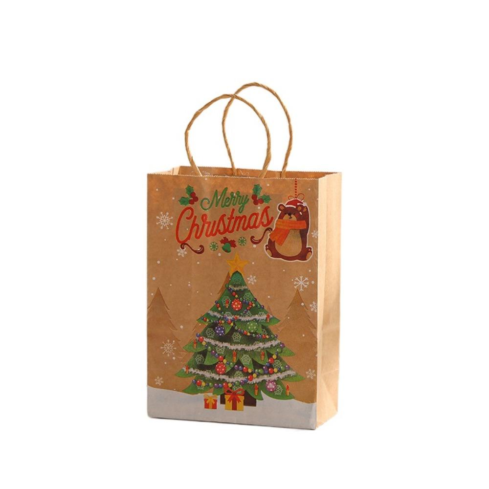 10Pcs Kraft Paper Gift Packaging Bags Reusable Tote Bag Practical Christmas Gift Bag  New Year