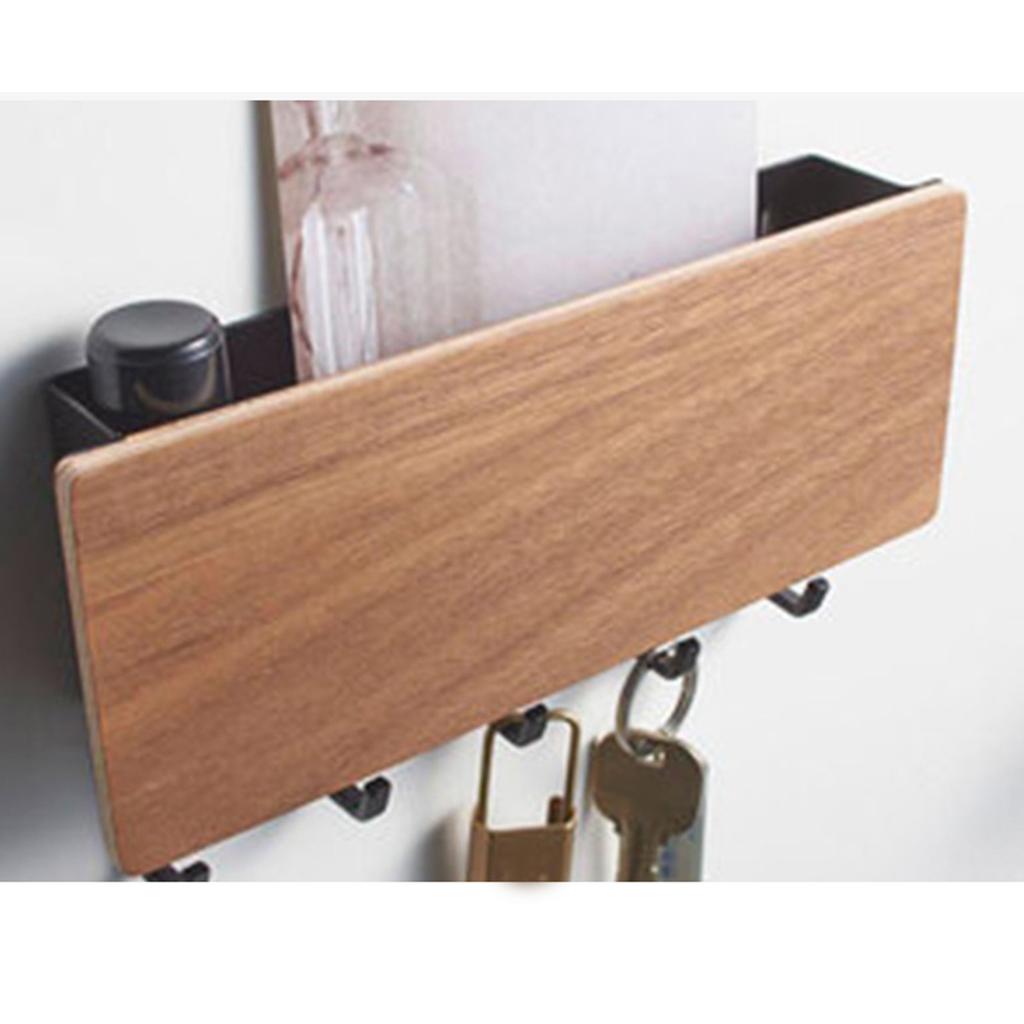 Hallway Wall Holder Wooden Punch Multifunctional Key Holder for Bag Hat Scarf