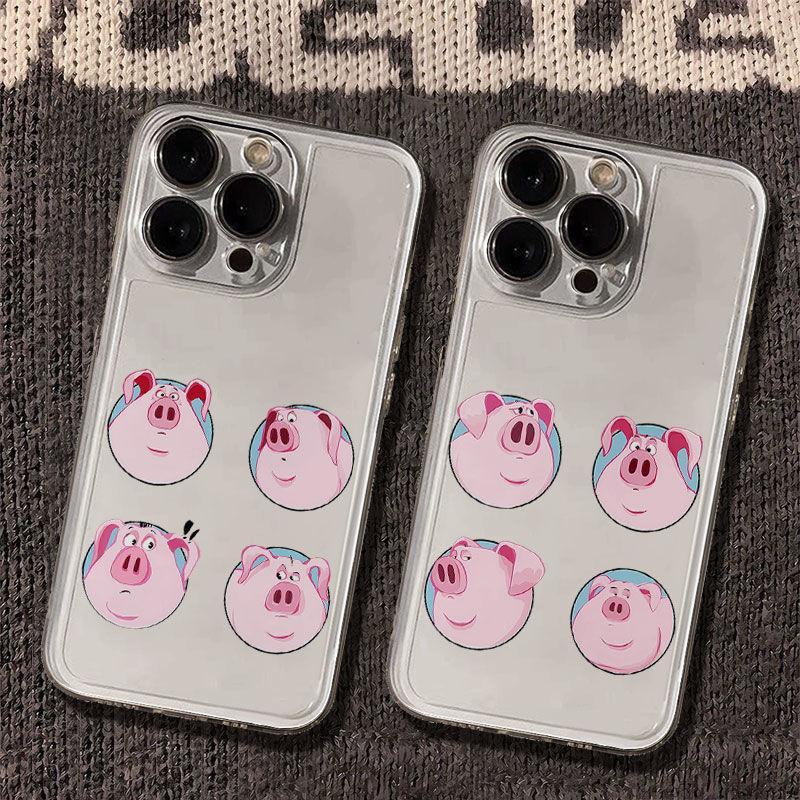 Four Pig Head iPhone 17 Mobile Phone Case Cartoon Application Apple 16pro Space Case 14 Transparent 13 Spoof 15