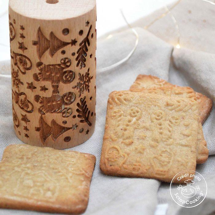 Mini rouleau à pâtisserie en bois - bonhomme pain d'épices