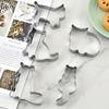 Dessert Baking Cutter Cute Kitten Dessert Baking Cutter 5 Pieces Stainless Steel Reusable Tool Cutting Mould For Dough Cheese