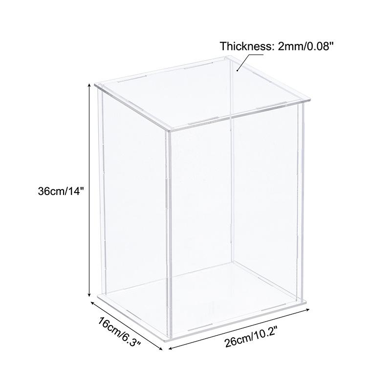 Clear Acrylic Display Box Case Countertop Organizer Stand Assemble Dustproof Showcase for Figures Toys Collectibles Crafts