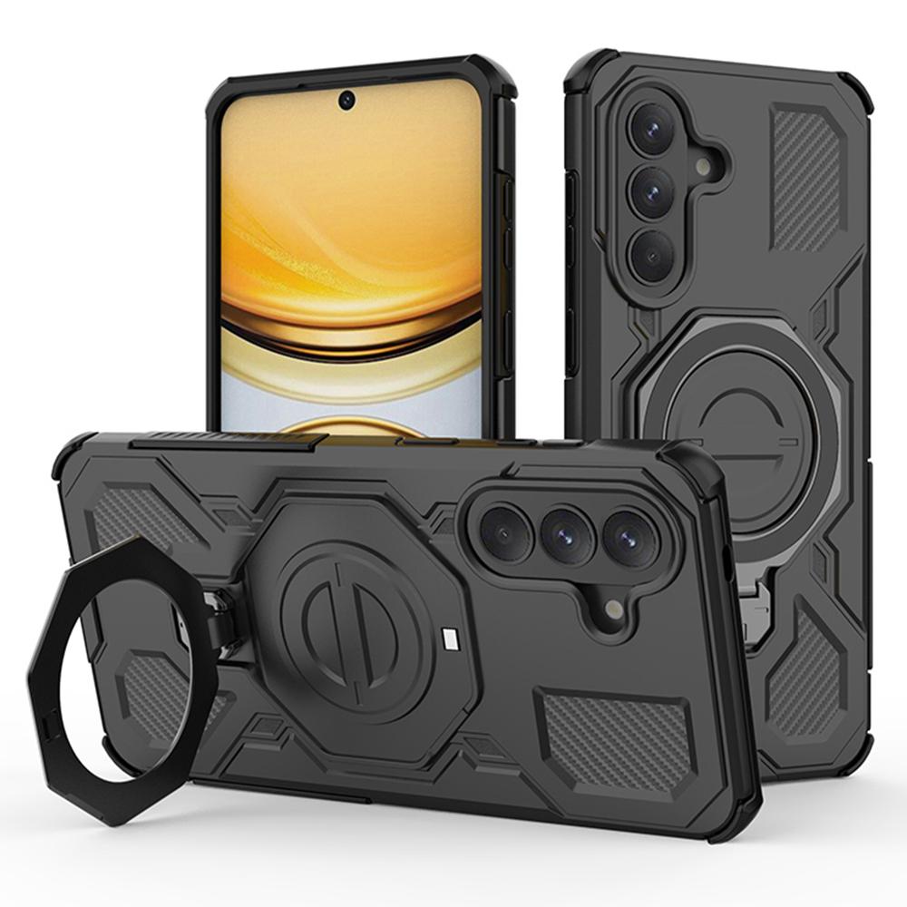 For Samsung Galaxy A57 5G Magnetic Case Rotating Metal Kickstand Shockproof PC + TPU Phone Back Cover