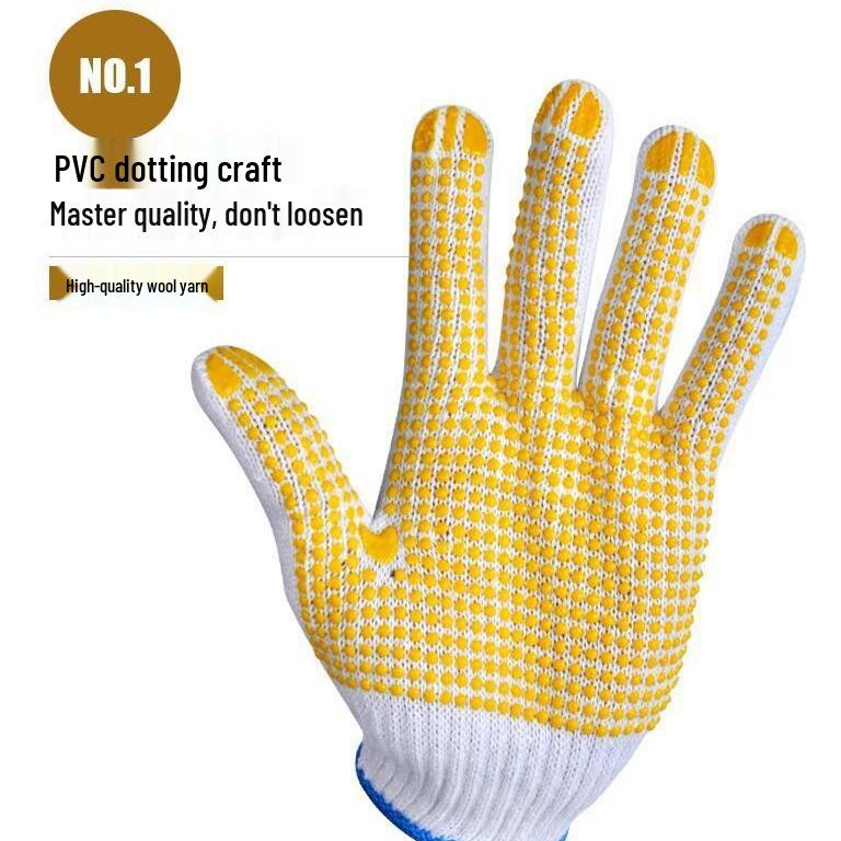 Anti-Slip Wear-Resistant Dot-Coated Cotton Gauze Work Gloves Dot-Coated Gloves