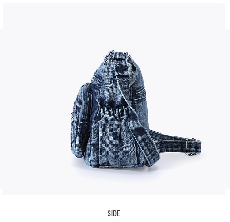 Women's Versatile Crossbody Bag: Multi-pocket Casual Denim for Commuting