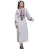Artistic Retro White Slimming Embroidered Cotton Linen Dress