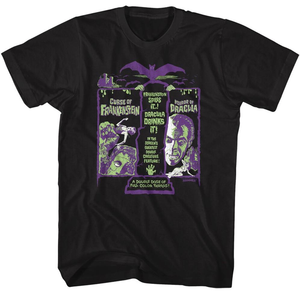 Hammer Horror Frankenstein Dracula Double Creature Feature Movie Men s T Shirt Unisex T-Shirt XL